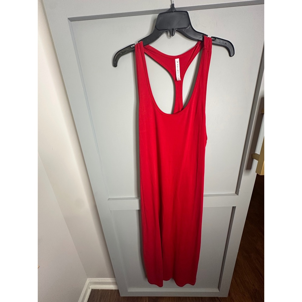 Fabletics Red Racerback Midi Dress DS2147293-6204-17050 Women Large